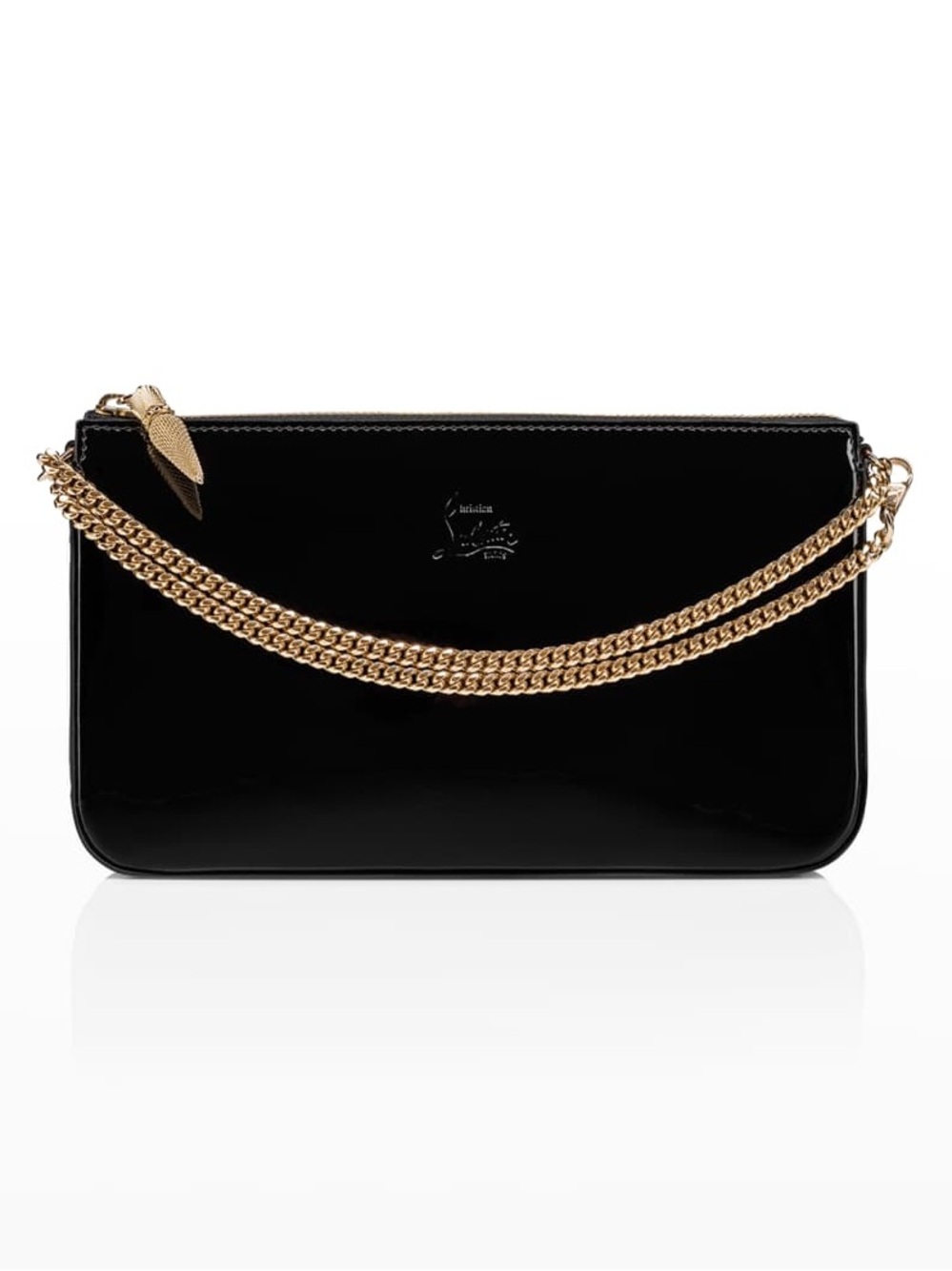 Christian Louboutin Black Patent Leather Shoulder bag, Comes with COA